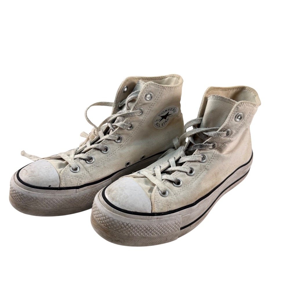 Converse Chuck Taylor Platform High Top Sneakers Ivory Womens Size 9